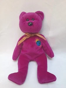 Ty Beanie Babies Millennium Bear Plush Toy - Purple - Picture 1 of 6