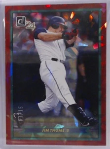 2024 PANINI DONRUSS JIM THOME RED CRACKED ICE REFRACTOR /15 #12 INDIANS MSK - Picture 1 of 2
