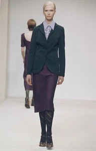 Chaqueta Blazer FW 1996 Prada Runway Verde Oscuro Doble Bolsillo De Colección Mujeres IT42 - Imagen 1 de 11