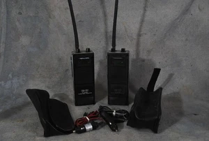 Set 2 Realistic TRC-207 Black 40-Channel Portable Walkie-Talkies w/ case & cords - Picture 1 of 13