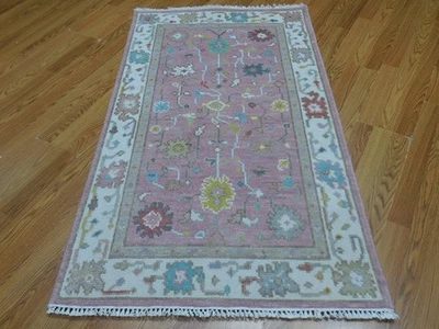 Turkish Oushak Rug,Geometric Multicolored Area Rug,Handmade Bohemian Rug 3x5 - Image 1 of 4