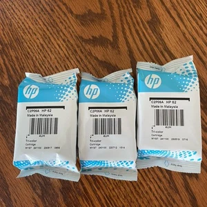 (3) HP 62 Tri-Color Ink Cartridges OEM - Picture 1 of 3