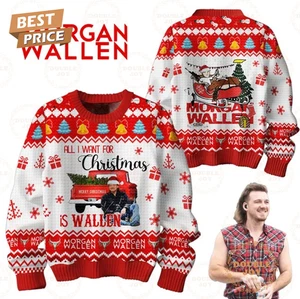 Maglione Morgan Wallen 2025 Tutto quello che voglio per Natale è Wallen brutto - Foto 1 di 2