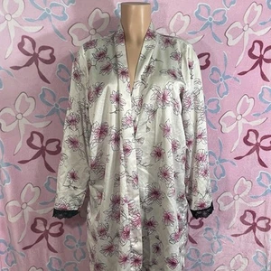 Apt.9 Pink & black lace elegant coquette spring Floral Robe - Picture 1 of 8