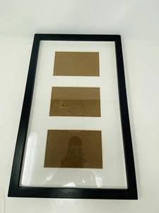 Pottery Barn Black Gallery Picture Frame Holds 3 Photos 4x6” With White Matte - Picture 1 of 11