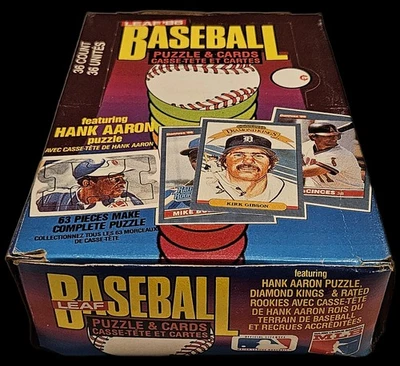 💥 RARE 1986 LEAF BASEBALL WAX BOX 36 UNOPENED WAX PACKS! - Image 1 of 4