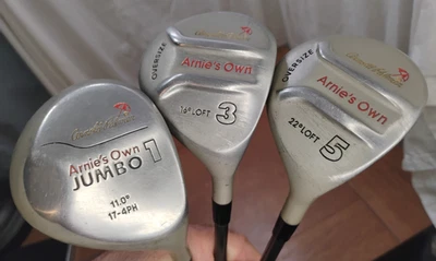 Lote de 3 palos de golf Arnold Palmer Arnie's de gran tamaño 3, 5, Jumbo 1 diestro Foto 1 de 4