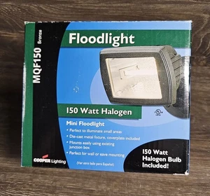 New Cooper MQF150 150w Mini Quartz Halogen Floodlight Bronze Color FREE SHIP - Picture 1 of 4