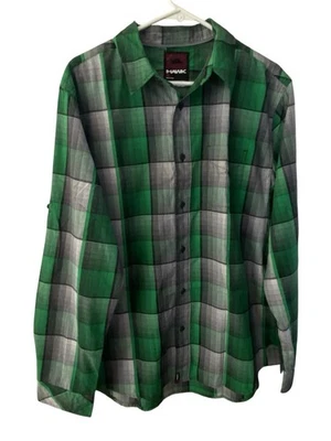 Tony HAWK Mens Green Plaid Long Sleeve Button Up Outdoors Skateboard Shirt XL - Image 1 of 4