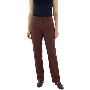 Frenci & Giò Pantaloni Donna Marroni 2XL Cotone Dritti Vita Media Made In Italy - Picture 1 of 8