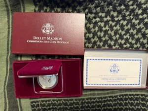 1999 P Dolley Madison Commemorative Silver Dollar US PROOF Coin w/ Box & COA - Picture 1 of 5