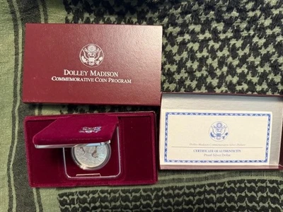 1999 P Dolley Madison Commemorative Silver Dollar US PROOF Coin w/ Box & COA - Image 1 of 4
