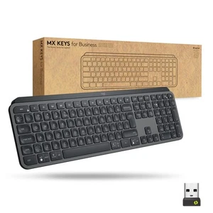 Logitech MX Keys Wireless Illuminated Keyboard for Business, Quiet Perfect-Strok - Picture 1 of 9
