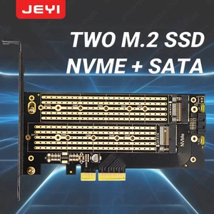 JEYI M.2 Dual M.2 PCIe 4.0 Adapter für NVMe/NGFF SSD, NVME und SATA SSD auf PCIe - Bild 1 von 6