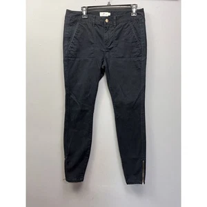 Vineyard Vines Garment Dyed Skinny Utility Pants Womens 8 Black Zip ankle - Picture 1 of 8