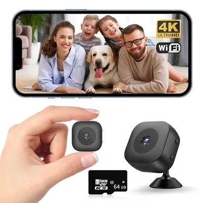 4K Mini Kamera WiFi IP/AP Fernüberwachung Tragbar Mobile Erkennung Camcorder - Bild 1 von 4