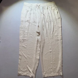 Women’s 2X Cropped Lightweight Silky Palazzo Pants, Beige, Skies Are Blue Curve - Picture 1 of 10