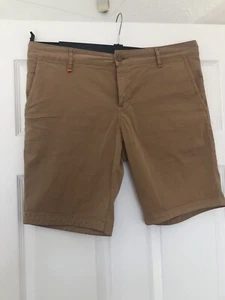 Pantalones Cortos Chinos Para Hombre Talla 36-38 Cintura Hugo Boss Beige Elástico Algodón Inteligente Informal - Imagen 1 de 9