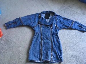 River Island Denim Dress With Zips n Belt Loops, No Belt, Size 12 - Picture 1 of 14