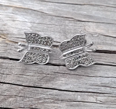 Pendientes Marcasita Esterlina Mariposa Tornillo Trasero  Foto 1 de 2