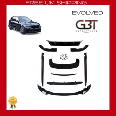 GBT-AUTOSTYLING FOR BMW X5 G05 18+ BODYKIT FRONT LIP SIDE SKIRTS REAR SPOILER LIP GLOSS BLACK UK