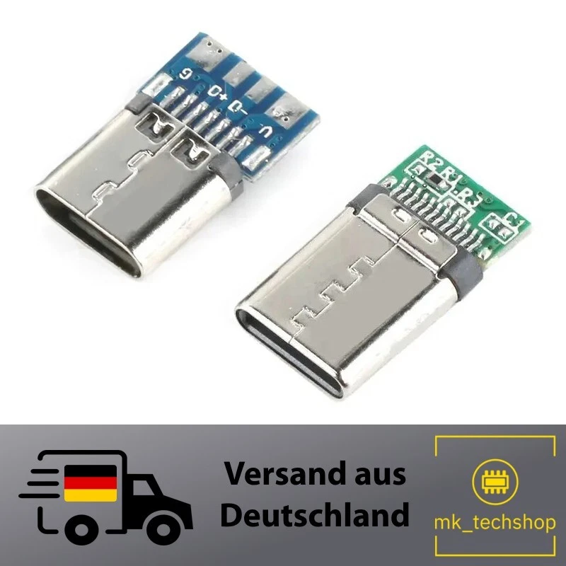 USB Type C Stecker Buchse PCB zum Löten Reparatur Nachrüsten DIY male female - Bild 1 von 1