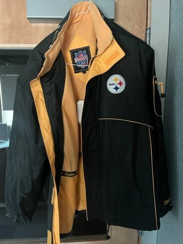 NEW-WITH-TAGS - PITTSBURGH STEELERS NFL GAMEDAY - PVC ZIP-HOODED JACKET - LARGE Cover