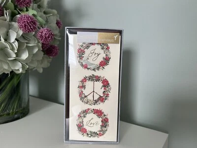 Papyrus x Target Exclusive Christmas Cards, "Joy, Peace, Love Wreaths", 10 cards - Image 1 of 3