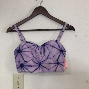 Free People Movement Purple Crop Top Size S Yoga Double Take Cami Strapy Back - Picture 1 of 9
