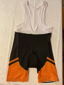 New Men’s Black and Orange Cycling Bib Shorts Size 3X - Picture 1 of 2