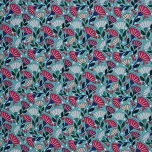 0,5m Garden Stories by Emjo Design, Blumen türkis, 400262 (6,30 EUR/m²) - Bild 1 von 3