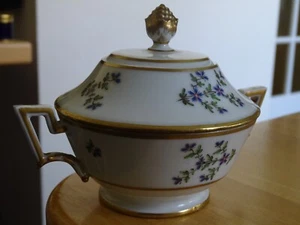 DUC D'ANGOULEME ANCIEN SUCRIER EN PORCELAINE MODELE AUX BARBEAUX 18 EME - Imagen 1 de 12