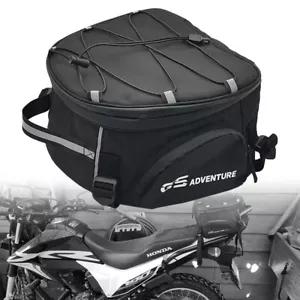 Motorcycle Helmet Rear Box Storage Saddle Tail Bag Waterproof Luggage Pack Seat - Picture 1 of 12