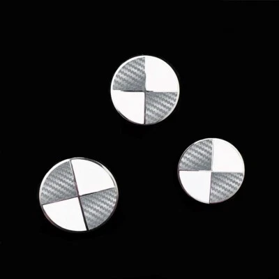 Pegatina de fibra de carbono gris plata para emblemas BMW calcomanía vinilo insignia redondeada Foto 1 de 4