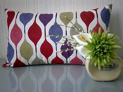 Lumbar  Red Cushion Cover Multi Geometric Rectangle Pillow Cover 30 x 50ms - Image 1 of 4