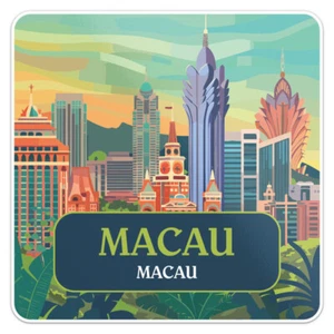 Calcomanía de vinilo impermeable para parachoques de coche Macao City - Imagen 1 de 6