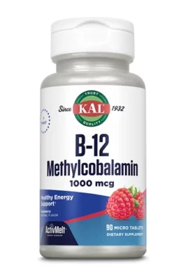 B-12 Metilcobalamina, Frambuesa, 1000 mcg, 90 Micro Comprimidos Foto 1 de 2