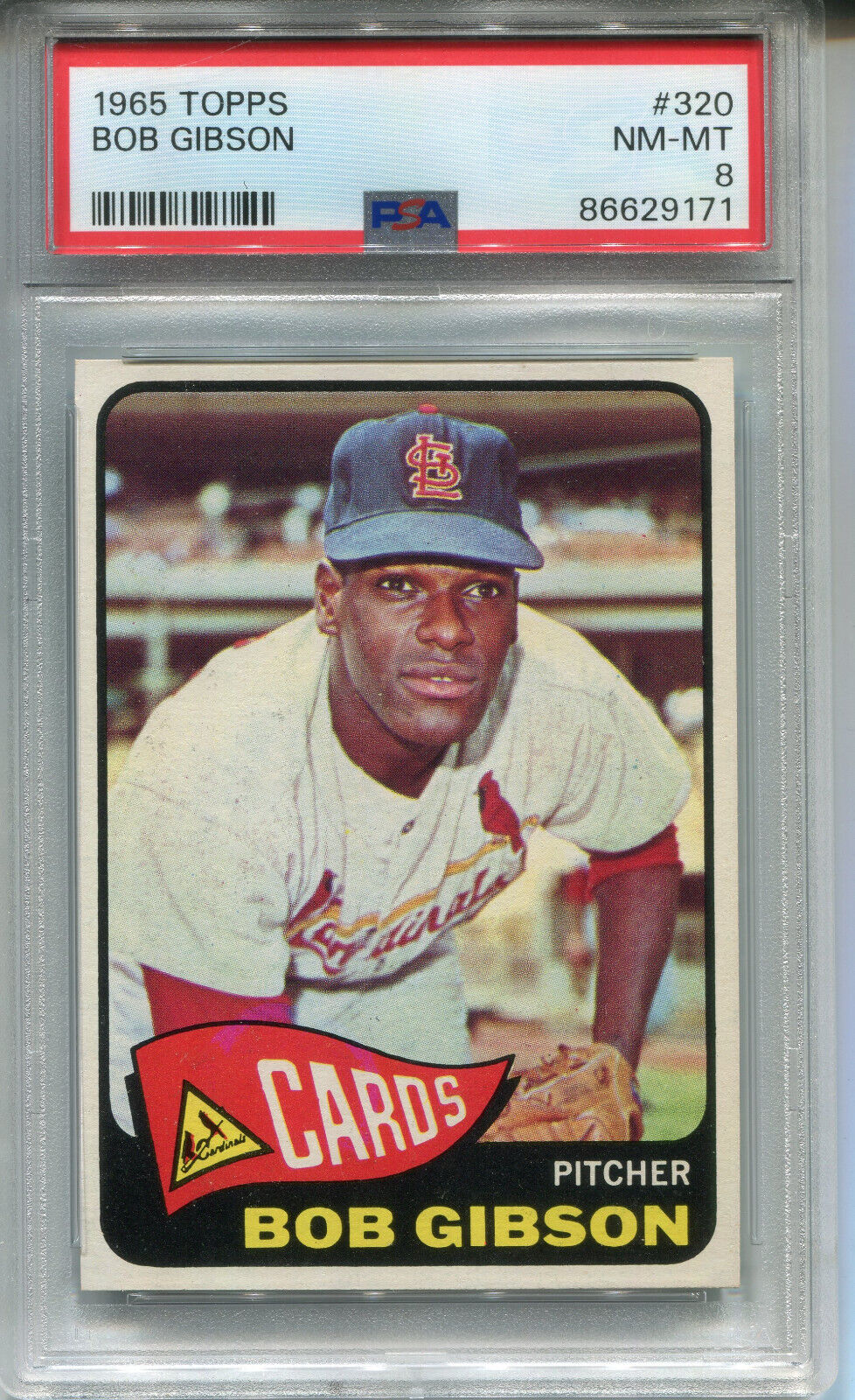 1965 Topps #320 Bob Gibson PSA 8 NM-MT St. Louis Cardinals