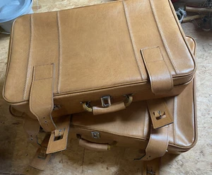 TOP 2tlg. Kofferset Reisekoffer Vintage 60er 70er gut erhalten Kunstleder Skai - Bild 1 von 3