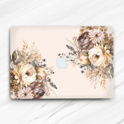 Estuche Rígido Retro Hoja Floral Flor Beige Para Macbook Air 13 Pro 16 13 14 15 Foto 1 de 4