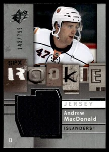 2009-10 SPx JERSEY Andrew MacDonald Rookie 143/799 New York Islanders #142 - Picture 1 of 2