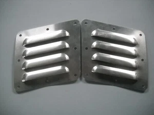 Tilted Pair of 4 5" Louvered Panels Hood Bolt-on style Vent kit by RodLouvers - Picture 1 of 3