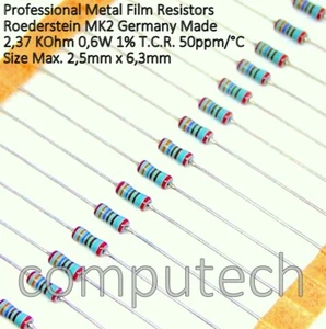10 pezzi 2,37 KOhm 0,6W 1% Resistenze film di Metallo Roederstein MK2 (2,4 KOhm) - Imagen 1 de 1