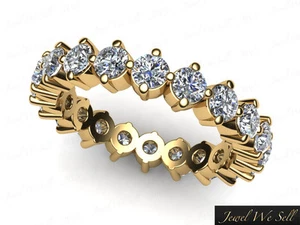 Genuine 1.75Ct Round Brilliant Cut Diamond Vertical Eternity Ring 18K Gold F VS2 - Picture 1 of 8