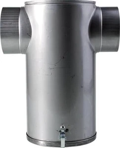 Abgasschalldämpfer Edelstahl 150 mm Heizung Rauchrohr T-Form Schalldämpfer 150mm - Bild 1 von 4