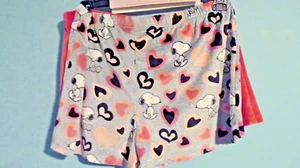 Munki Munki Peanuts SNOOPY Hearts Women's L Sleep Shorts 2PK NWT - Picture 1 of 4