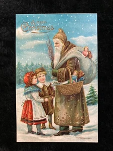~1908 Embossed Victorian (Edwardian), FATHER CHRISTMAS Postcard~ Rare Condition! - Picture 1 of 6