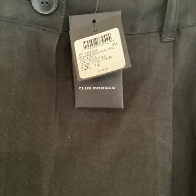 Women’s Club Monaco Trousers Wide Pleat Size 14 Black High Rise NWT Borrem Modal - Image 1 of 4