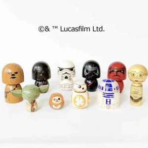 USABURO KOKESHI Star Wars set 10 bambole 3 pollici Giappone artigianato tradizionale - Foto 1 di 10