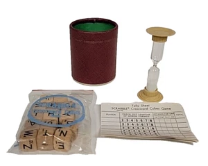 Scrabble Crossword Cubes Game Pieces Cubes Timer Tally Sheet Cup - Picture 1 of 11
